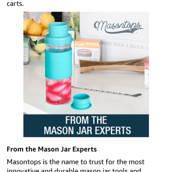 Masontops Cocktail Shaker Set – Glass Mason Jar Shaker–4PCw/ Metal swizzle stick - Picture 13 of 16